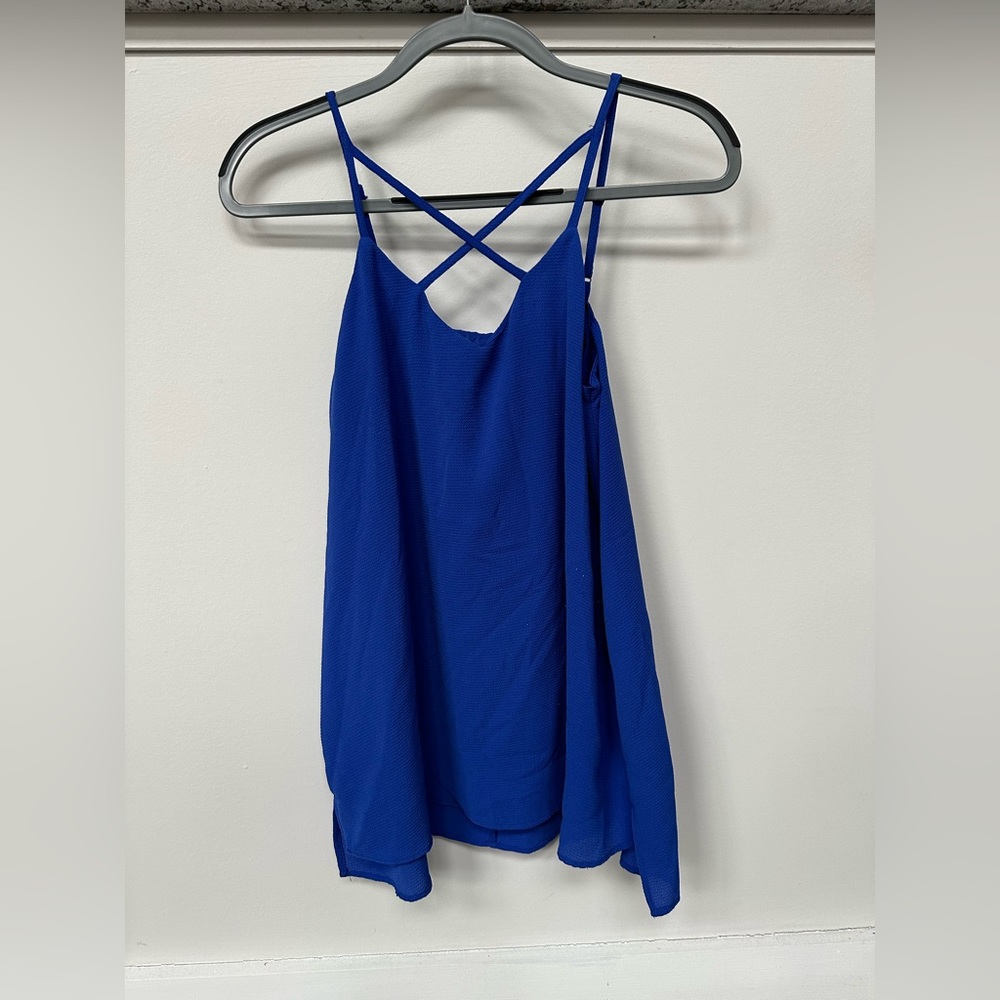Cobalt Blue Crisscross Tank